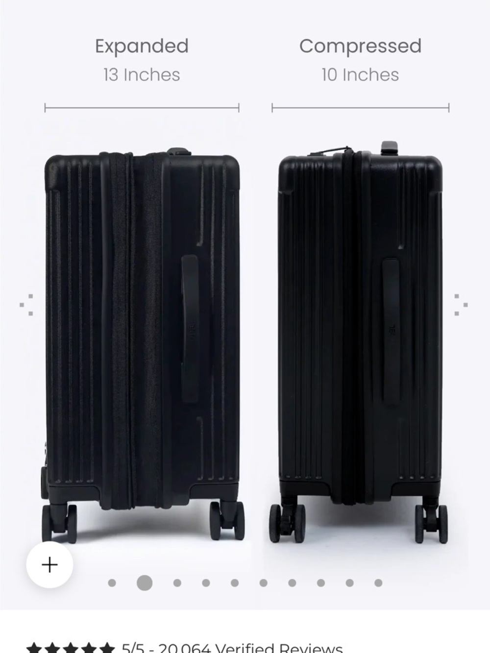 NOBL Expandable Carry-On NWT In Box Jet Black + Dust Cover - Picture 3 of 12